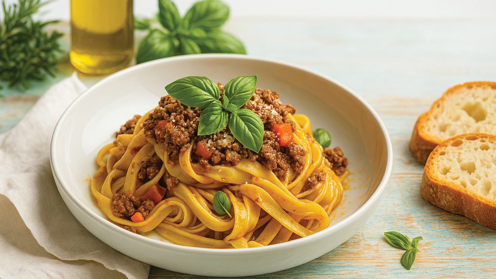 Bolonez soslu Tagliatelle